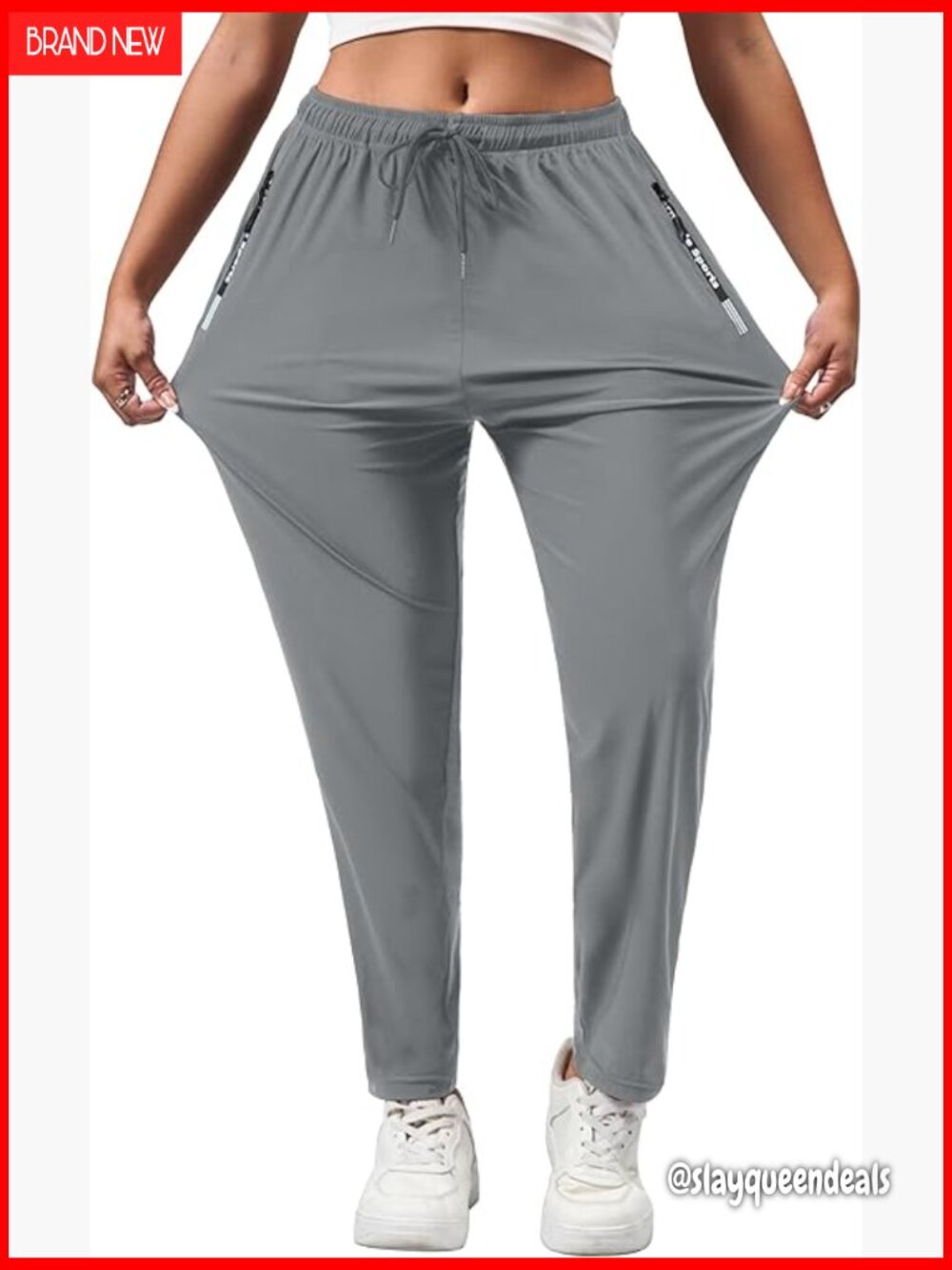 Stretchy Hiking Travel Pants Elastic Waist Drawstring Active Pants M-XXL